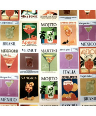 "Cocktails" Fabric – 100% Polyester Canvas