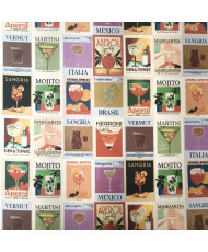"Cocktails" Fabric – 100% Polyester Canvas