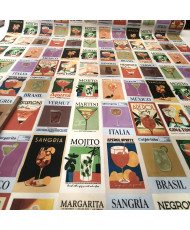 "Cocktails" Fabric – 100% Polyester Canvas