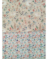 Quilted Cotton Fabric – Country Animals & Flowers Print