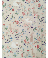 Quilted Cotton Fabric – Country Animals & Flowers Print