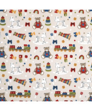Tissu cretonne "jouet "- motifs enfant