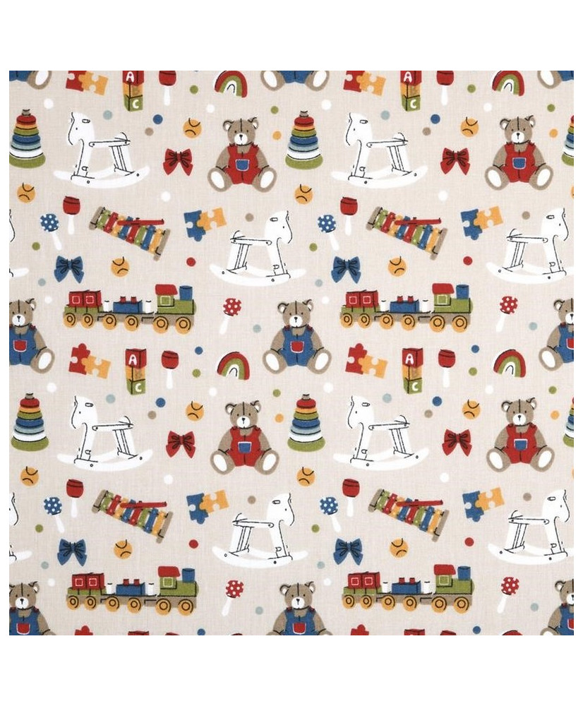 Tissu cretonne "jouet "- motifs enfant
