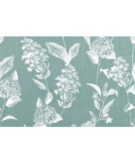 Tissu "botanique" 100% coton bleu