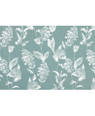 Tissu "botanique" 100% coton bleu