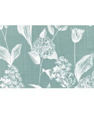 Tissu "botanique" 100% coton bleu