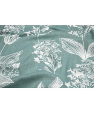 Tissu "botanique" 100% coton bleu