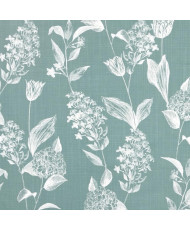 Tissu "botanique" 100% coton bleu