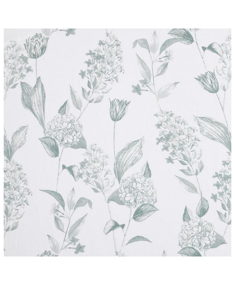 Tissu "botanique" 100% coton blanc