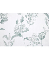 Tissu "botanique" 100% coton blanc
