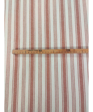 Coupon Tissu Toile de coton tissé teint Eugène-rayure-terracotta - 1.15m