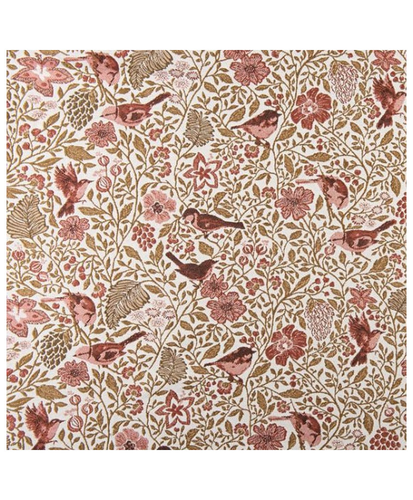 Tissu Jacquard "Mésange" Rose