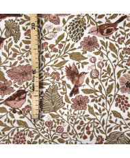 Tissu Jacquard "Mésange" Rose