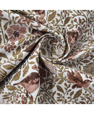"Mésange" Pink Jacquard Fabric
