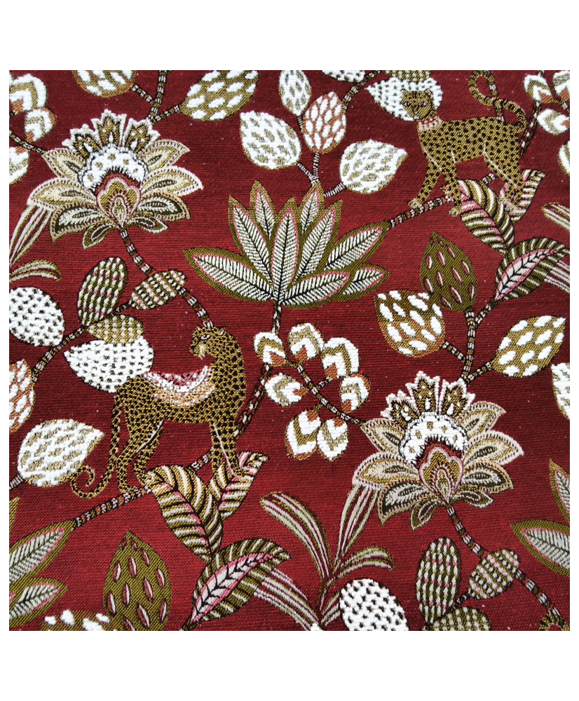 "Soliman" Red Upholstery Jacquard Fabric