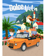 Pack of 3 Cotton Twill Kitchen Towels — Vintage Cars & Dolce Vita