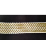 Rubans damier or / blanc 