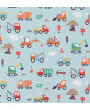 Tissu coton CAMIONS Bleu /...