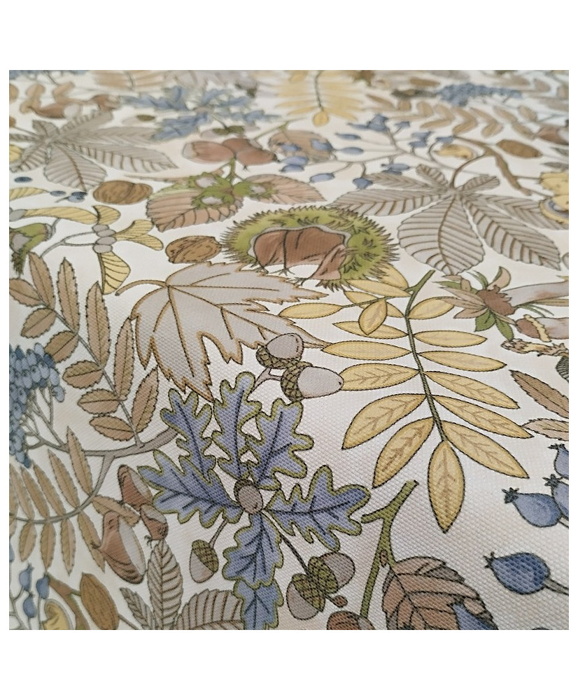 Tissu Nappage Imprimé Automnal Feuillage - 100% Polyester