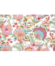 Tissu cretonne "Bloom" rose