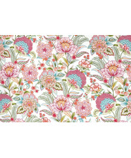 Tissu cretonne "Bloom" rose