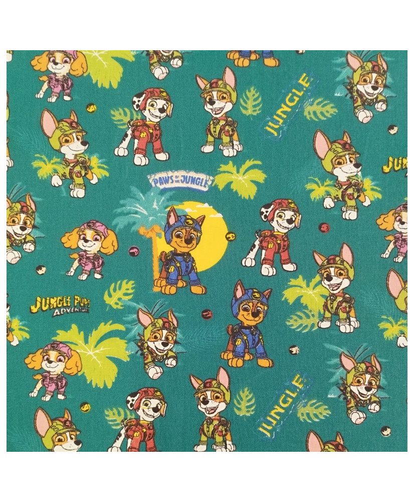 Tissu coton imprimé Pat’Patrouille – Jungle Adventure