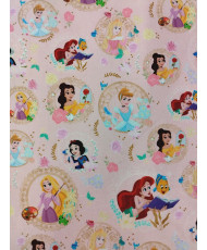 Tissu Coton Princesses Disney & Médaillons Fleuris