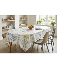 PVC Coated Fabric "KALIPTUS" - Table Cover - Green & Yellow Botanical Pattern