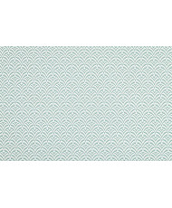 PVC Coated Fabric "EVENTAIL" - Table Cover - Sage Green & White Geometric Pattern