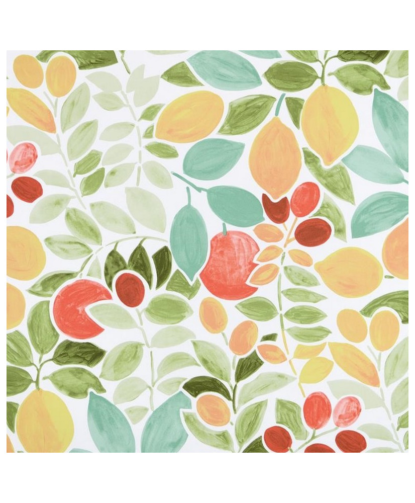 PVC Coated Fabric "AMALFI" - Table Cover - Watercolor Lemon & Botanical Pattern