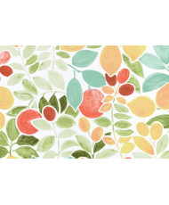Enduit PVC « Amalfi » — Nappage Motif Citrons & Agrumes Style Aquarelle