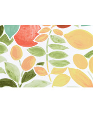 PVC Coated Fabric "AMALFI" - Table Cover - Watercolor Lemon & Botanical Pattern