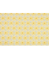 Enduit PVC « Cycas » — Nappage Motif Géométrique Soleils & Alvéoles Jaune & Gris