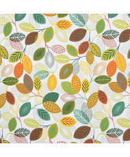 Enduit PVC « Peuplier » — Nappage Motif Feuilles Graphiques Multicolores