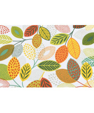 Enduit PVC « Peuplier » — Nappage Motif Feuilles Graphiques Multicolores