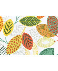 Enduit PVC « Peuplier » — Nappage Motif Feuilles Graphiques Multicolores