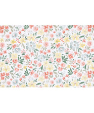 PVC Coated Fabric "RÉGINE" - Table Cover - Watercolor Wildflower Pattern