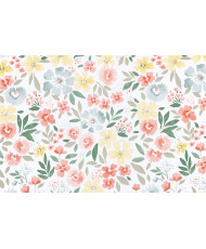 PVC Coated Fabric "RÉGINE" - Table Cover - Watercolor Wildflower Pattern