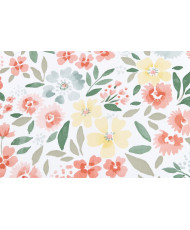 PVC Coated Fabric "RÉGINE" - Table Cover - Watercolor Wildflower Pattern