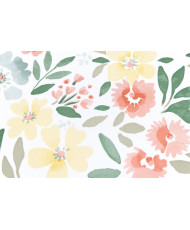 PVC Coated Fabric "RÉGINE" - Table Cover - Watercolor Wildflower Pattern