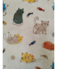 Tissu Doudou Ultra Doux - Motif Chats  (150 cm)