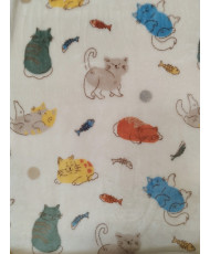 Tissu Doudou Ultra Doux - Motif Chats  (150 cm)