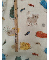 Tissu Doudou Ultra Doux - Motif Chats  (150 cm)