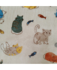 Tissu Doudou Ultra Doux - Motif Chats  (150 cm)
