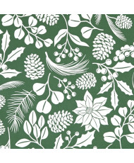 PVC Coated Oilcloth — Winter Fir & Botanical Foliage Collection