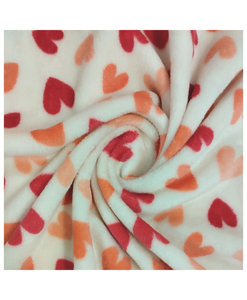 Ultra Soft Fleece Fabric - Heart Pattern (150 cm width)