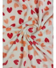 Ultra Soft Fleece Fabric - Heart Pattern (150 cm width)