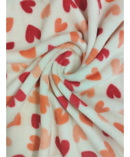 Ultra Soft Fleece Fabric - Heart Pattern (150 cm width)
