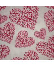 Tissu Octobre Rose — Motifs Cœurs en Rubans Rose