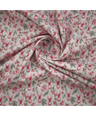 100% Lightweight Cotton Fabric — Pink Ribbon and Cherry Blossom Pattern